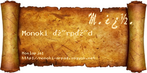 Monoki Árpád névjegykártya