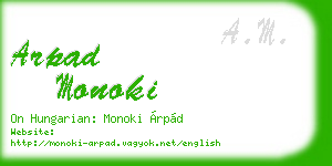 arpad monoki business card